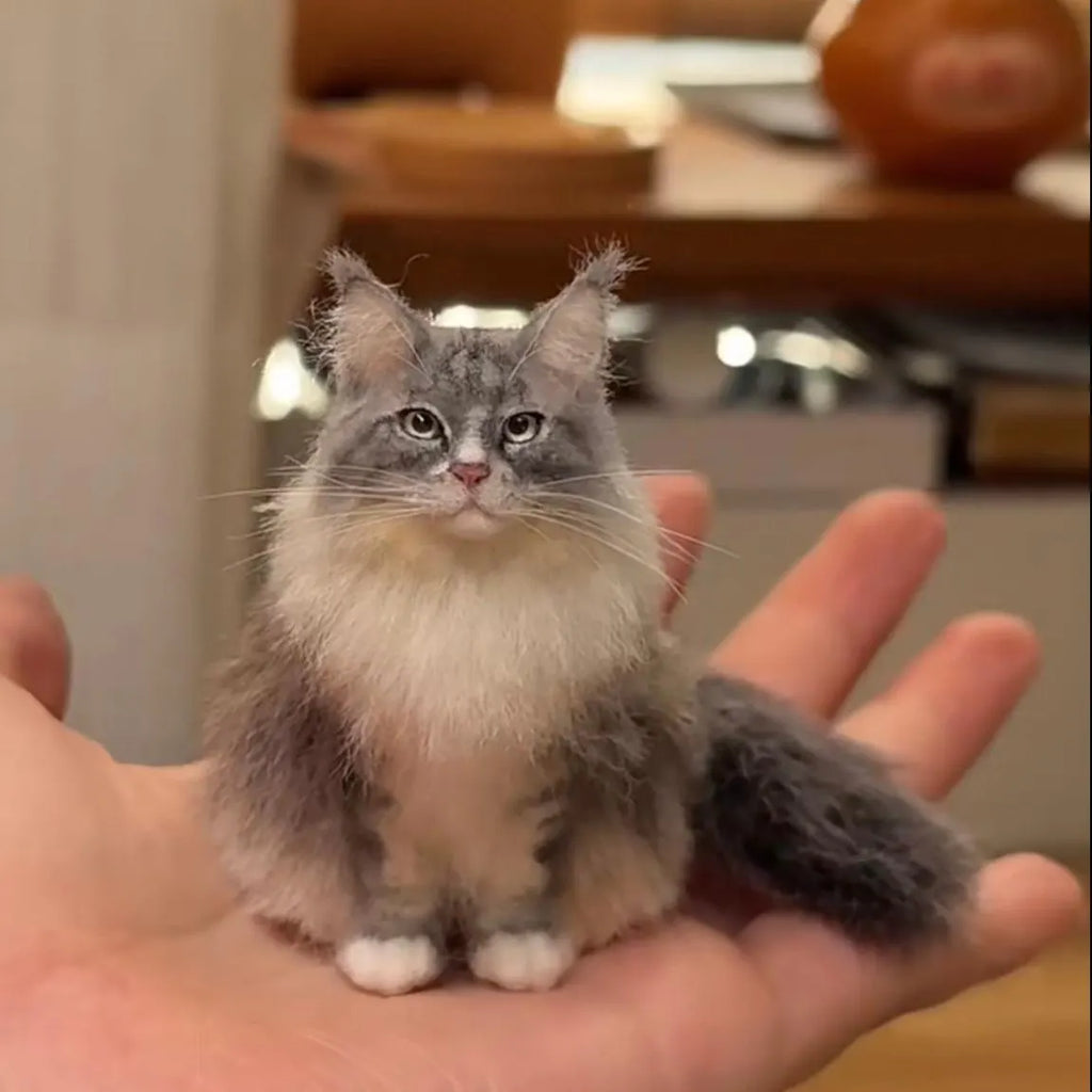 Custom Felt Cat Sculpture