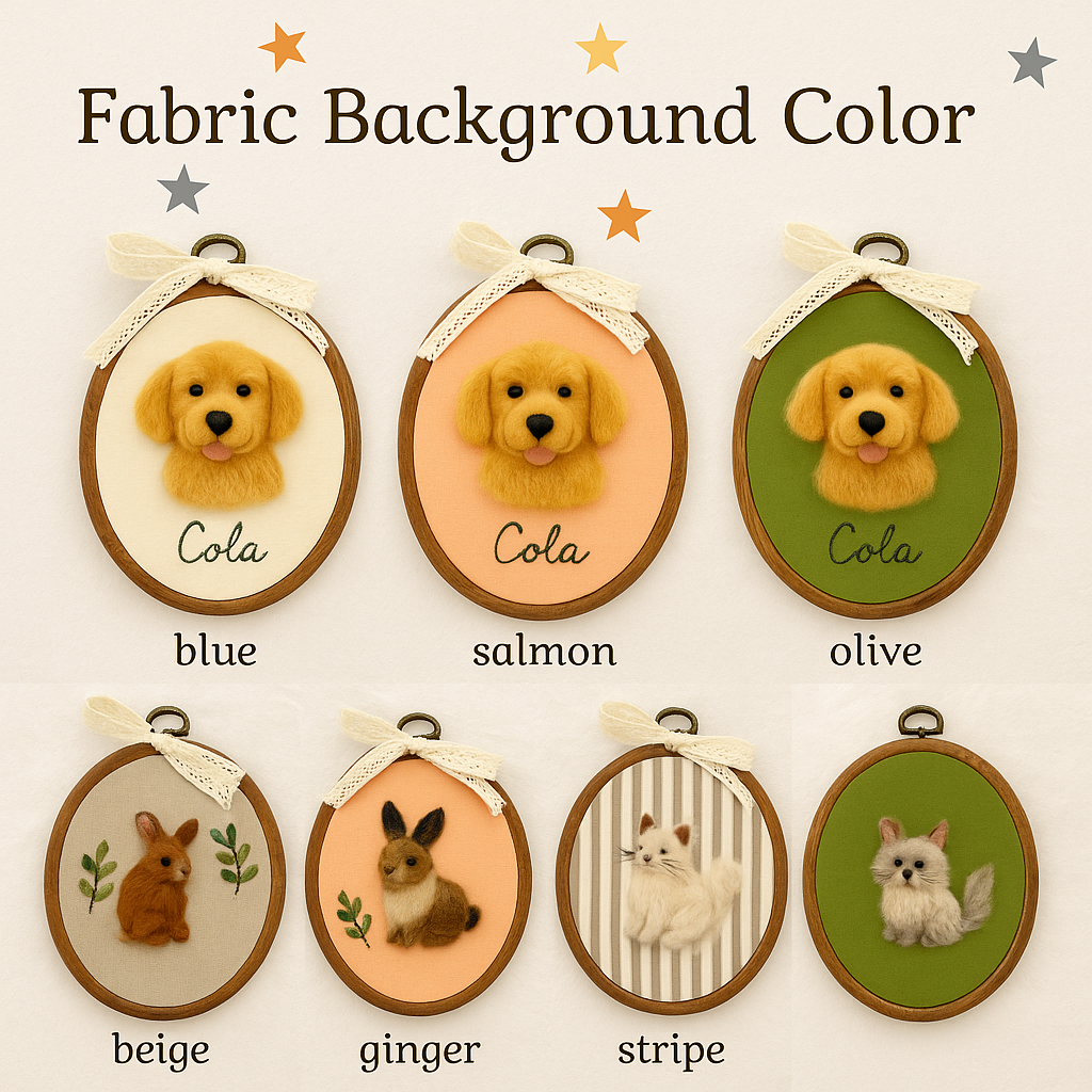 Custom Felt Felt Embroidery Pet Portrait