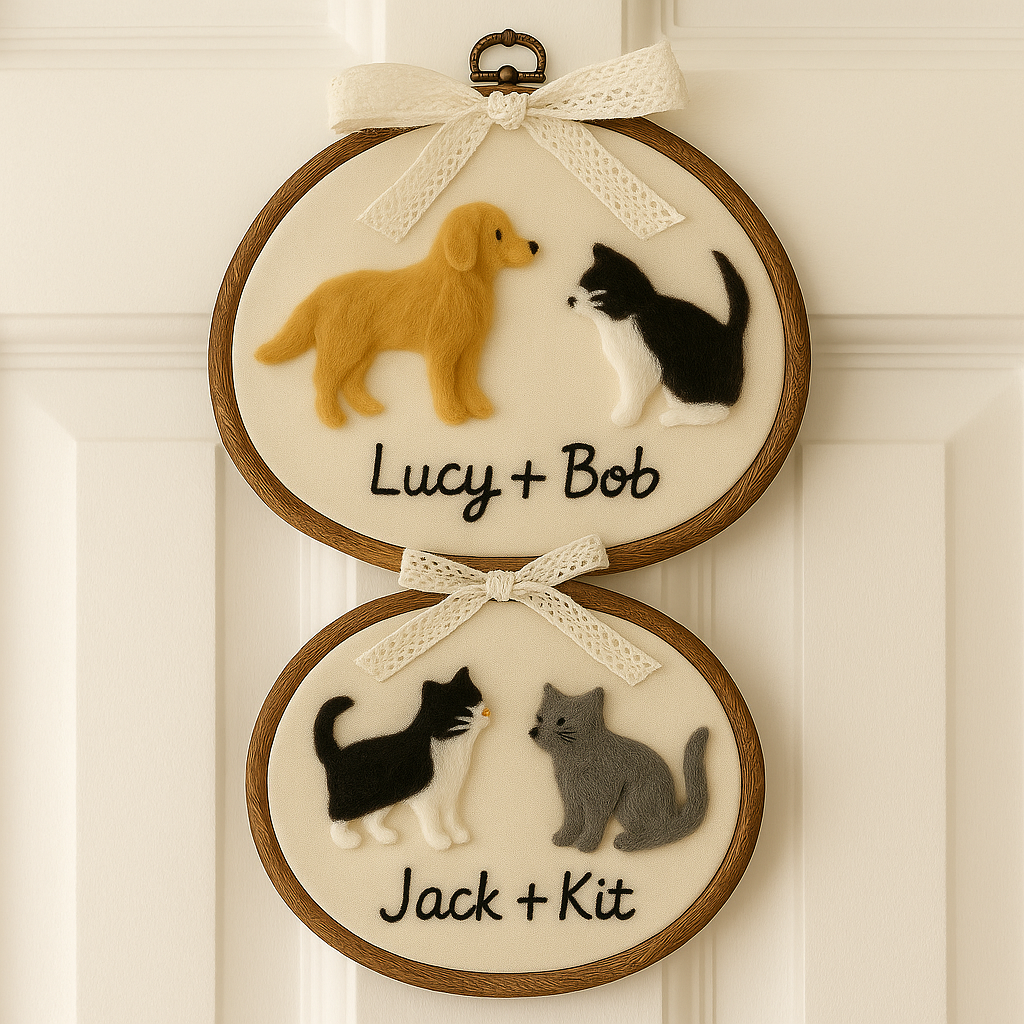 Custom Felt Felt Embroidery Pet Portrait