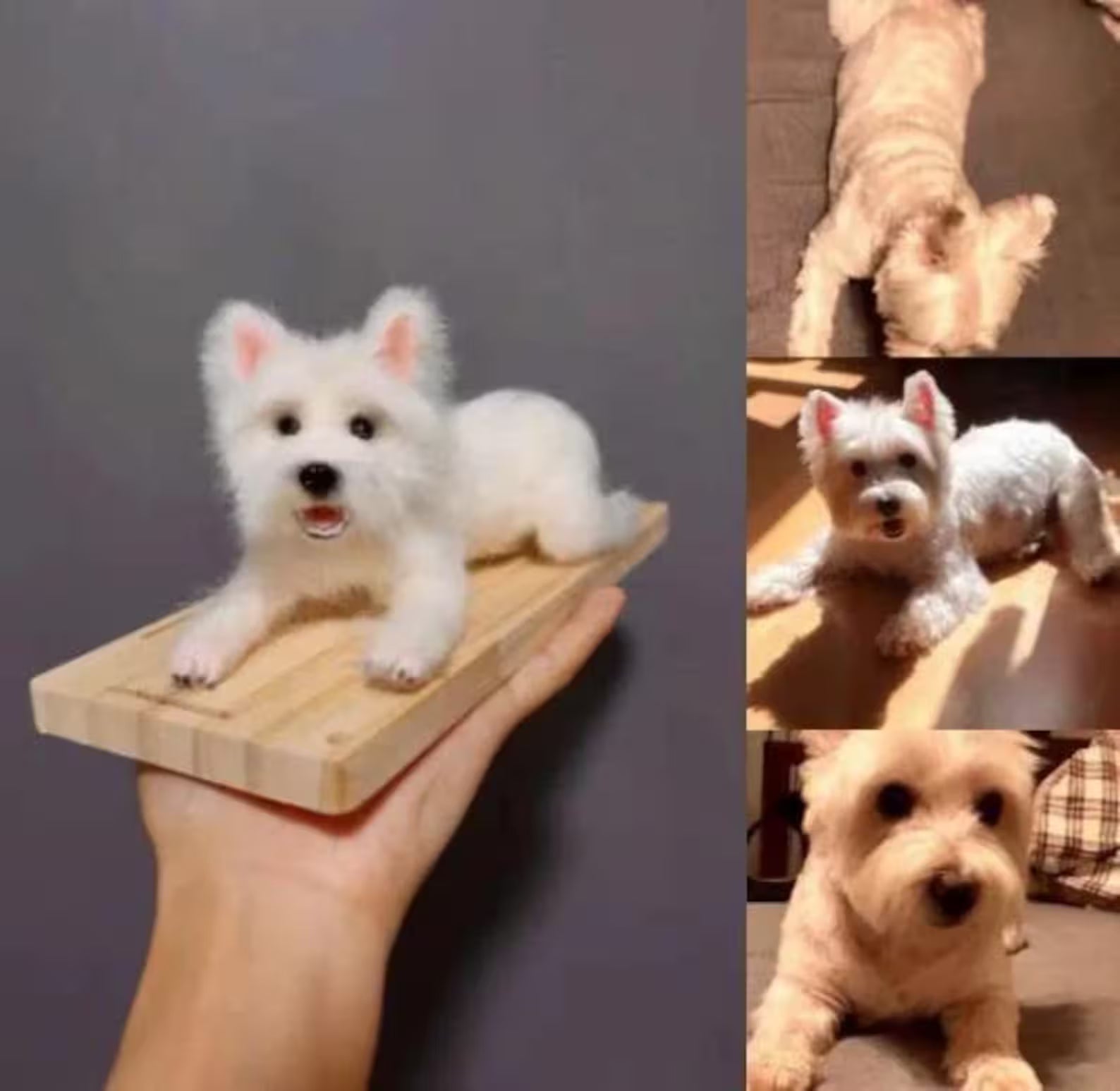 Custom Felt Dog Scuclpture